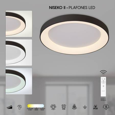 Plafon Niseko Negro ; Tienda Lamparas Barcelona; Alda Iluminacion