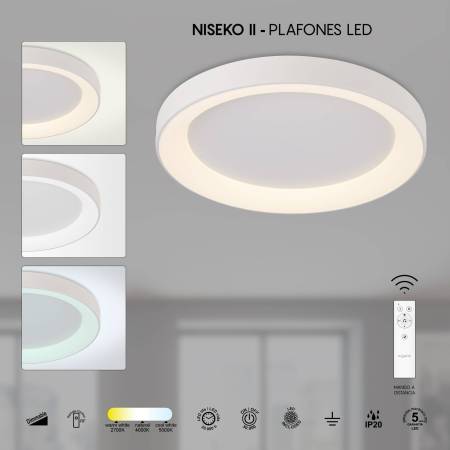 Plafon Niseko Blanco ; Tienda Lamparas Barcelona; Alda Iluminacion