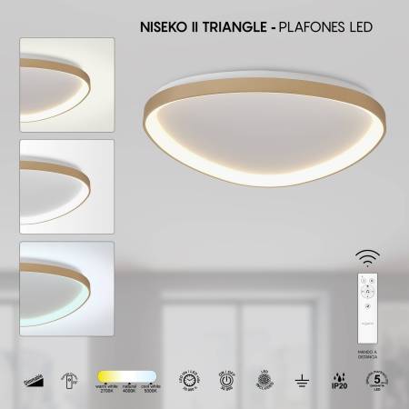 Plafon Niseko Triangular Dorado Alda Ilumnacion