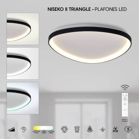 Niseko Triangular Negro ; Tienda Lamparas Barcelona; Alda Iluminacion