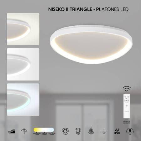 Niseko Triangular Blanco; Tienda Lamparas Barcelona; Alda Iluminacion