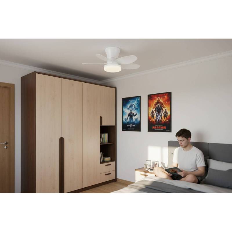 Ventilador Blanco Haran Alda Iluminacion