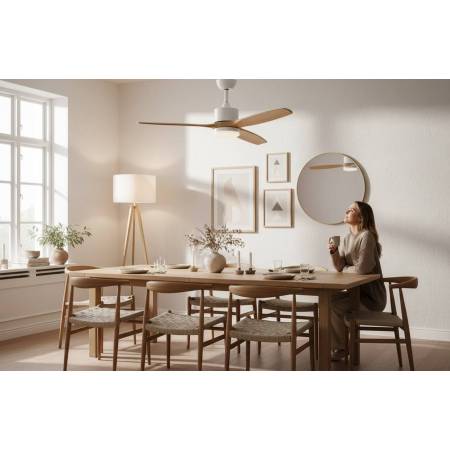 Ventilador Blanco-Madera Haya Montiel Ambiente Comedor Alda Iluminacion