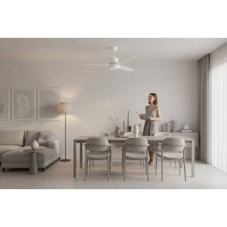 Ventilador Blanco-Madera Montiel Alda Iluminacion