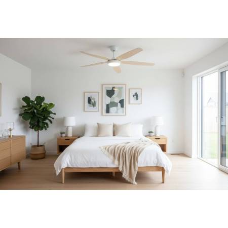 Ventilador Blanco Madera Altea Alda Iluminacion