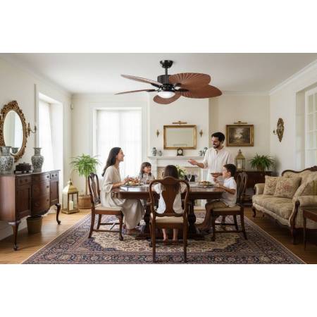 Ventilador Negro-Roble Torcal Alda Iluminacion