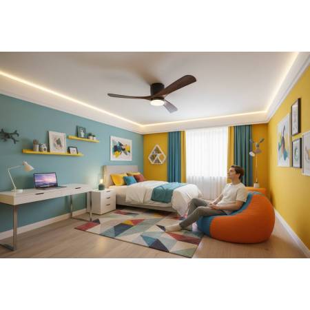 Ventilador Negro Nogal Paterna Alda Iluminacion