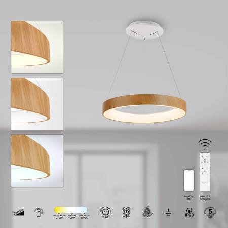 Lampara Niseko Madera Alda Iluminacion