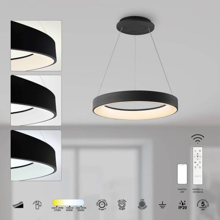 Lampara Niseko Negra Alda Iluminacion