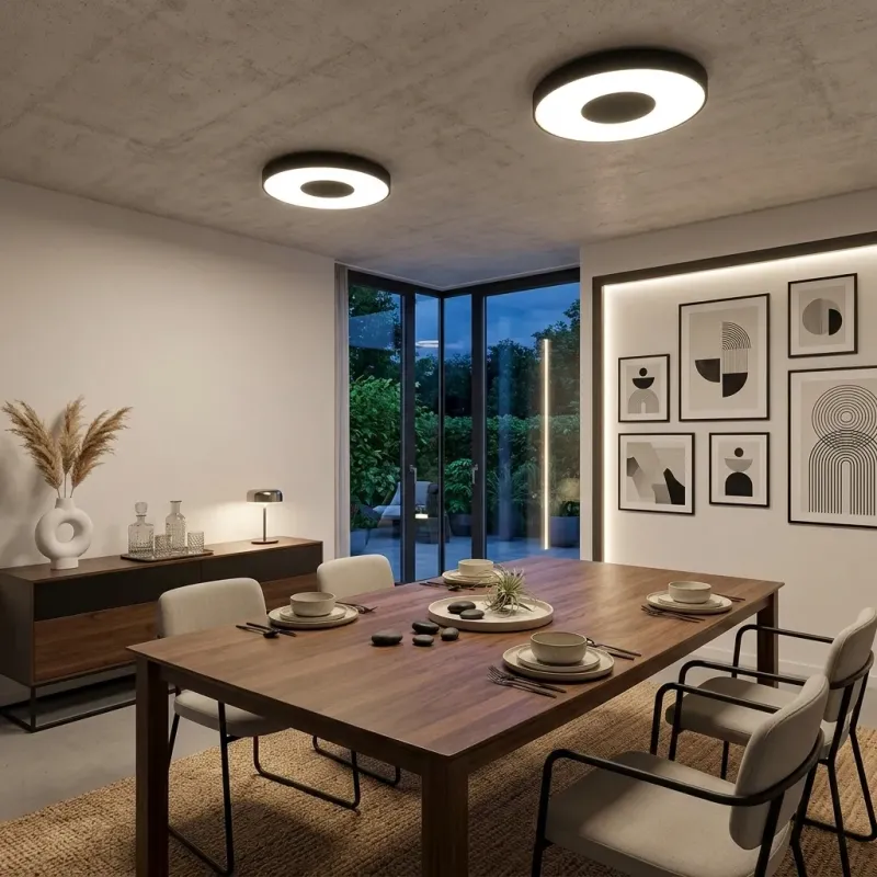 Foto Ambiente comedor,Coin Mantra, Alda Iluminacion