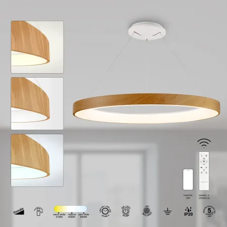 Lampara Niseko Madera Alda Iluminacion